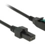 DELOCK καλώδιο PoweredUSB σε 2x 4pin 85484 για POS, 12V, 3m, μαύρο