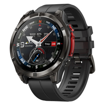 ZEBLAZE smartwatch Stratos 4 Pro με φακό, heart rate, 1.43" AMOLED, GPS, 5 ΑΤΜ, μαύρο
