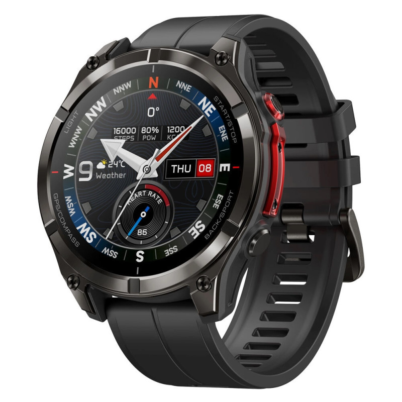 ZEBLAZE smartwatch Stratos 4 Pro με φακό, heart rate, 1.43" AMOLED, GPS, 5 ΑΤΜ, μαύρο