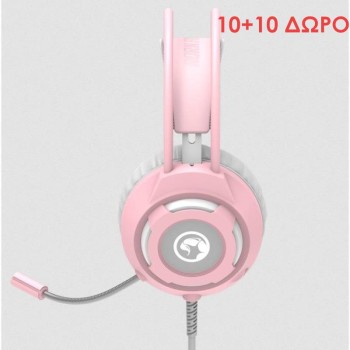 10 + 10 ΔΩΡΟ MARVO HG8936 USB2.0 WIRED GAMING HEADSET, ΡΟΖ
