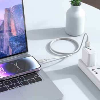 HOCO SET X101 ASSISTANT SILICONE ΚΑΛΩΔΙΟ ΦΟΡΤΙΣΗΣ LIGHTNING, ΓΚΡΙ, 1τεμ