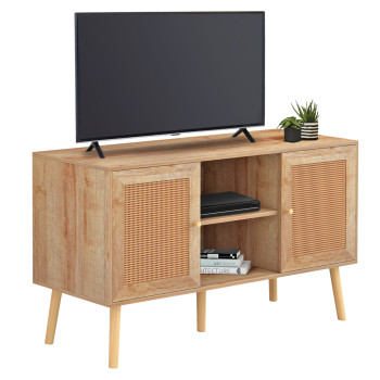 ΕΠΙΠΛΟ TV ΜΕΛΑΜΙΝΗΣ COLM ΜΕ ΠΟΡΤΕΣ RATTAN HM9223.11 ΣΕ ΧΡΩΜΑ ΦΥΣΙΚΟ 120x39x57Υεκ.