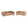ΣΕΤ ΣΑΛΟΝΙ 2ΤΜΧ MOBAR τ.CHESTERFIELD HM11936.03 ΜΠΕΖ ΒΕΛΟΥΔΟ-ΜΕΤΑΛ.ΠΟΔΙΑ