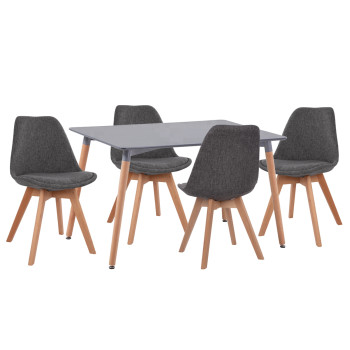 ΣΕΤ ΤΡΑΠΕΖΑΡΙΑΣ 5ΤΜΧ VEGAS HM21177 MDF TOP ΣΕ ΓΚΡΙ--ΥΦΑΣΜΑ ΣΕ ΓΚΡΙ