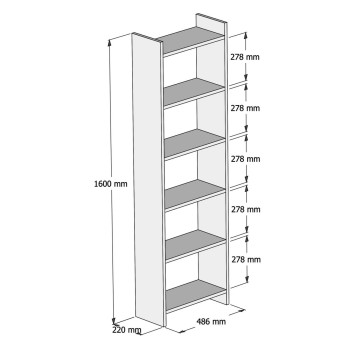 ΒΙΒΛΙΟΘΗΚΗ CLASSIKER HM9226.11 ΜΕΛΑΜΙΝΗΣ ΛΕΥΚH 48,5x22x160Υεκ.