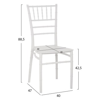 ΚΑΡΕΚΛΑ ΠΟΛΥΠΡΟΠΥΛΕΝΙΟΥ CATERING TIFFANY HM8058.31 ΛΕΥΚΟ 39x47x89Υεκ.