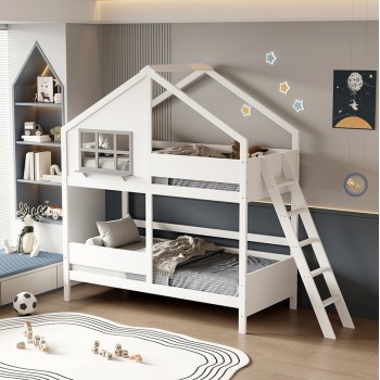 ΠΑΙΔΙΚH ΚΟΥΚΕΤΑ ΣΠΙΤΑΚΙ τ.MONTESSORI COMBO HM707.03 τ.MONTESSORI ΞΥΛΟ ΠΕΥΚΟΥ ΛΕΥΚΟ-90x190εκ