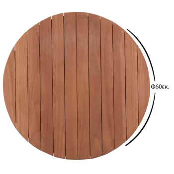 ΕΠΙΦΑΝΕΙΑ ΤΡΑΠΕΖΙΟΥ ΣΤΡΟΓΓΥΛΗ HM18132 ΞΥΛΟ TEAK--ΦΥΣΙΚΟ Φ60x4(πάχος)εκ.