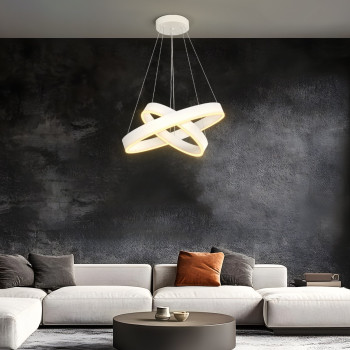 kelvo® VENOM KLV-101-0197-V2 Κρεμαστό Φωτιστικό Οροφής LED 75W 7500lm 120° AC 220-240V IP20 Ρυθμιζόμενο Λευκό CCT με Χειριστήριο από 2700K έως 6000K Dimmable - Lumileds SMD Chip - Λευκό Ματ - Μ60 x Π60 x Υ40cm - 3 Χρόνια Εγγύηση