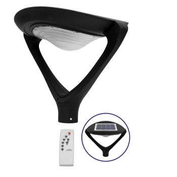 GLOBOSTAR® SQUARE 12117 Φωτιστικό Στύλου/Κολώνας Πλατείας/Πάρκου με Ασύρματο Χειριστήριο LED 25W 2500lm ?° Ενσωματωμένο Φωτοβολταϊκό Panel ?V ?W & Επαναφορτιζόμενη Μπαταρία Li-ion ?V 24000mAh με Αισθητήρα Κίνησης-Ημέρας-Νύχτας Αδιάβροχο IP65 Ψυχρό Λευκό 6