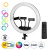 GloboStar® 75804 Professional Digital Ring Light Φ36cm LED SMD 50W 5000lm 180° AC 230V με Καλώδιο Τροφοδοσίας Πρίζας - Ασύρματο Χειριστήριο RF 2.4Ghz Εναλλαγής Χρωμάτων & 3 Βάσεις Τηλεφώνου - Πολύχρωμο RGBW+WW Dimmable GloboStar® 75804 Professional Digital Ring Light Φ36cm LED SMD 50W 5000lm 180° AC 230V με Καλώδιο Τροφοδοσίας Πρίζας - Ασύρματο Χειριστήριο RF 2.4Ghz Εναλλαγής Χρωμάτων & 3 Βάσεις Τηλεφώνου - Πολύχρωμο RGBW+WW Dimmable