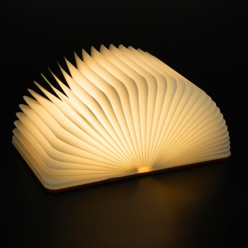 GloboStar® 79635 Επιτραπέζιο Φωτιστικό Πορτατίφ LED 4W 350lm 340° DC 5V IP20 Θερμό Λευκό 3000K Μπεζ Ξύλο με Λευκό Πλαστικό - Μ21.5 x Π16.5 x Υ2.2cm - 2 Xρόνια Εγγύηση