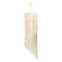 GloboStar® 36203 TUNISIA Boho Καπέλο Φωτιστικού- Μακραμέ Πλεκτό Χειροποίητο Μπεζ Βαμβακερό Νήμα - Μ30 x Π30  x Υ120cm