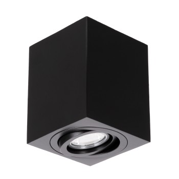 GloboStar® AKIRA 60621 Επιφανειακό Κινούμενο Τετράγωνο Φωτιστικό Σποτ Αλουμινίου με Ντουί GU10 AC 220-240V IP44 Μ8 x Π8 x Υ10cm - Μαύρο