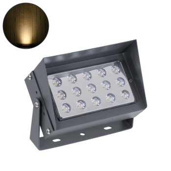 GLOBOSTAR® FLOOD-KAMY 90372 Προβολέας Σποτ Wall Washer με Αντιθαμβωτική Γρίλια LED 30W 2700lm 5° DC 24V Αδιάβροχο IP65 Θερμό Λευκό 3000K Dimmable - Γκρι Ανθρακί - Μ19.5 x Π10.7 x Υ9.5cm - 3 Χρόνια Εγγύηση