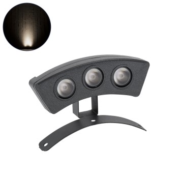 GLOBOSTAR® TREELIGHT-PLANTE 90516 Κυρτή Μπάρα Φωτισμού Wall Washer για Φυτά - Δέντρα LED 3W 285lm 15° DC 24V Αδιάβροχο IP67 Φυσικό Λευκό 4500K Dimmable - Γκρι Ανθρακί - Μ11 x Π3 x Υ8.2cm - 3 Χρόνια Εγγύηση