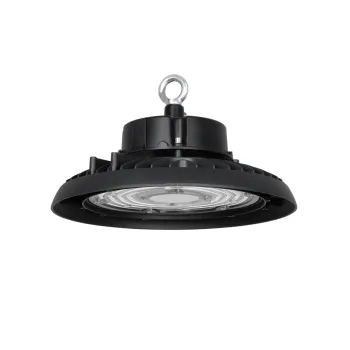 GLOBOSTAR® INDUSTRY 61500 Βιομηχανικό Φωτιστικό Καμπάνα High Bay UFO LED 100W 15000lm SDCM<5 90° AC 85-265V Αδιάβροχο IP65 IK08 Φυσικό Λευκό 5000K - 175 x Sanan Opto SMD Chip & TÜV SÜD Driver - Μαύρο Χυτό Αλουμίνιο - Μ26.5 x Π26.5 x Υ15cm - 5 Χρόνια Εγ