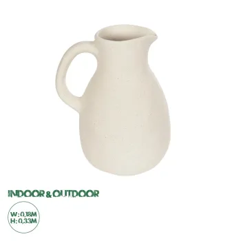 GloboStar® Artificial Garden ARMENOVILLE 21506 Διακοσμητικό Κεραμικό Βάζo Μπέζ Φ18 x Υ33 cm