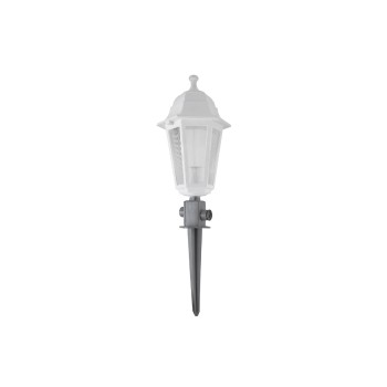 GloboStar® SOLME 203-0223 Vintage Καρφωτό Φωτιστικό Φαναράκι Μονόφωτο 1 x E27 IP44 Λευκό & Διάφανο Πλαστικό - Μ15 x Π15 x Υ45cm