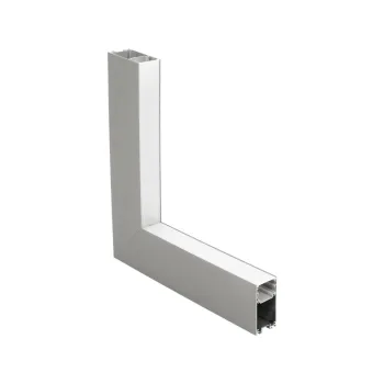 GLOBOSTAR® ALP-CORNER-IN90 LUMILINE 61771 Επιφανειακό / Κρεμαστό Προφίλ Αλουμινίου Γωνία με Λευκό Γαλακτερό Πατητό Κάλυμμα για Ταινίες LED IP20 - Γκρι Ανθρακί Ματ - Μ30 x Π3.5 x Υ7cm
