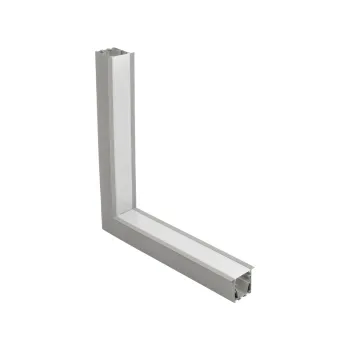 GLOBOSTAR® ALP-CORNER-IN90 RECESSA 61793 Χωνευτό Προφίλ Αλουμινίου Γωνία με Λευκό Γαλακτερό Πατητό Κάλυμμα για Ταινίες LED IP20 - Γκρι Ανθρακί Ματ - Μ30 x Π3.5 x Υ4cm