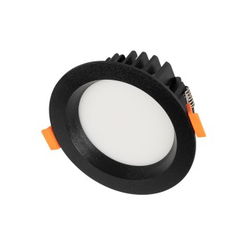 GLOBOSTAR® WATERA 60897 Χωνευτό Downlight Σποτ Panel LED 12W 1500lm 120° AC 220-240V Αδιάβροχο IP54 Ρυθμιζόμενο Λευκό CCT με Διακόπτη στο Σώμα 2700K/4500K/6000K Dimmable - Lumileds SMD Chip & TÜV SÜD Driver - Μαύρο Ματ - Μ10.8 x Π10.8 x Υ3.2cm / Q9cm - 3 