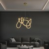 kelvo® GLOW 61659 Μοντέρνο Κρεμαστό Φωτιστικό Οροφής LED 58W 5800lm 360° AC 220-240V IP20 Ρυθμιζόμενο Λευκό CCT με Χειριστήριο από 2700K έως 6000K Dimmable - Lumileds SMD Chip - Χρυσό Πλατίνα & Λευκό Νήμα - Μ80 x Π80 x Υ60cm - 3 Χρόνια Εγγύηση