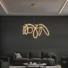 kelvo® GLOW 61660 Μοντέρνο Κρεμαστό Φωτιστικό Οροφής LED 69W 6900lm 360° AC 220-240V IP20 Ρυθμιζόμενο Λευκό CCT με Χειριστήριο από 2700K έως 6000K Dimmable - Lumileds SMD Chip - Χρυσό Πλατίνα & Λευκό Νήμα - Μ100 x Π100 x Υ70cm - 3 Χρόνια Εγγύηση