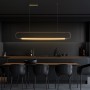 kelvo® GLOW 61664 Μοντέρνο Κρεμαστό Φωτιστικό Οροφής LED 15W 1500lm 360° AC 220-240V IP20 Ρυθμιζόμενο Λευκό CCT με Χειριστήριο από 2700K έως 6000K Dimmable - Lumileds SMD Chip - Χρυσό Πλατίνα & Λευκό Νήμα - Μ120 x Π3 x Υ25cm - 3 Χρόνια Εγγύηση