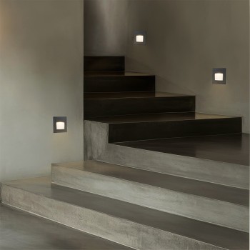 kelvo STEPART KLV-101-0078 Χωνευτό Φωτιστικό Σκαλοπατιού / Διαδρόμου LED 3W 375lm 45° AC 220-240V Αδιάβροχο IP65 Θερμό Λευκό 2700K - Lumileds SMD Chip & TÜV SÜD Driver - Γκρι Ανθρακί Ματ - Μ8.5 x Π5 x Υ8.5cm / Q6.72 x 6.72cm - 5 Χρόνια Εγγύηση