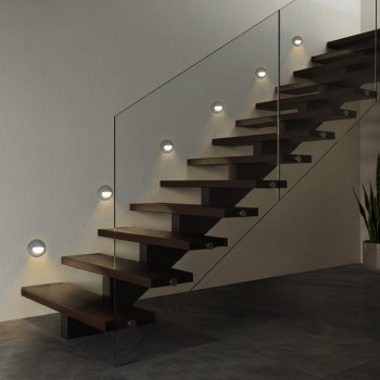 kelvo STEPART KLV-101-0075 Χωνευτό Φωτιστικό Σκαλοπατιού / Διαδρόμου LED 3W 375lm 45° AC 220-240V Αδιάβροχο IP65 Θερμό Λευκό 2700K - Lumileds SMD Chip & TÜV SÜD Driver - Γκρι Ανθρακί Ματ - Μ8.3 x Π4.5 x Υ8.3cm  / Q6.55 x 6.55cm - 5 Χρόνια Εγγύηση