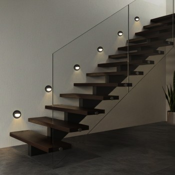 kelvo STEPART KLV-101-0074 Χωνευτό Φωτιστικό Σκαλοπατιού / Διαδρόμου LED 3W 375lm 45° AC 220-240V Αδιάβροχο IP65 Θερμό Λευκό 2700K - Lumileds SMD Chip & TÜV SÜD Driver - Μαύρο Ματ - Μ8.3 x Π4.5 x Υ8.3cm  / Q6.55 x 6.55cm - 5 Χρόνια Εγγύηση