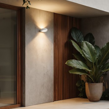 kelvo AURA KLV-101-0115 Φωτιστικό Τοίχου / Απλίκα LED 7W 875lm 45° AC 220-240V Αδιάβροχο IP65 Θερμό Λευκό 2700K - Bridgelux COB Chip & TÜV SÜD Driver - Λευκό Ματ - Μ15 x Π13 x Υ4.5cm - 5 Χρόνια Εγγύηση