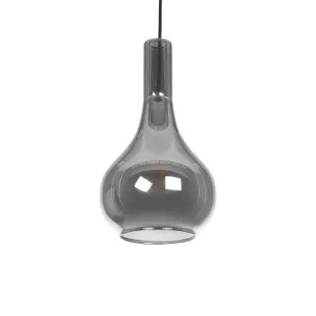 GLOBOSTAR® ΤΟΝΕ 206-0034 Μοντέρνο Κρεμαστό Φωτιστικό Οροφής με Ντουί 1 x E27 AC 220-240V IP20 - Μαύρο Φιμέ - Μ20 x Π20 x Υ36cm