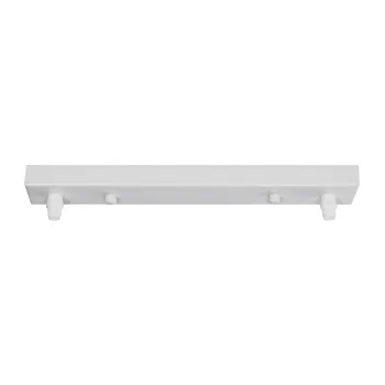 GLOBOSTAR WALLBASE 77520 Γραμμική Μεταλλική Ροζέτα για Κρέμαση 2 Φωτιστικών - Λευκό - Μ30 x Π5 x Υ4cm