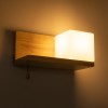 GloboStar® AMITY 01366 Μοντέρνο Επιτοίχιο Φωτιστικό Απλίκα Μονόφωτο 1 x E27 IP20 Μπεζ Ξύλο με Λευκό Γυαλί - Μ30 x Π14.5 x Υ15cm GloboStar® AMITY 01366 Μοντέρνο Επιτοίχιο Φωτιστικό Απλίκα Μονόφωτο 1 x E27 IP20 Μπεζ Ξύλο με Λευκό Γυαλί - Μ30 x Π14.5 x Υ15cm