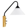 GloboStar® ALESSIA 01457 Μοντέρνο Επιτοίχιο Φωτιστικό Απλίκα Μονόφωτο 1 x E27 IP20 Μαύρο Μέταλλο, Λευκό Γυαλί με Μπεζ Ξύλο - Μ18 x Π26 x Υ29cm GloboStar® ALESSIA 01457 Μοντέρνο Επιτοίχιο Φωτιστικό Απλίκα Μονόφωτο 1 x E27 IP20 Μαύρο Μέταλλο, Λευκό Γυαλί με Μπεζ Ξύλο - Μ18 x Π26 x Υ29cm