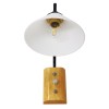 GloboStar® ALESSIA 01457 Μοντέρνο Επιτοίχιο Φωτιστικό Απλίκα Μονόφωτο 1 x E27 IP20 Μαύρο Μέταλλο, Λευκό Γυαλί με Μπεζ Ξύλο - Μ18 x Π26 x Υ29cm GloboStar® ALESSIA 01457 Μοντέρνο Επιτοίχιο Φωτιστικό Απλίκα Μονόφωτο 1 x E27 IP20 Μαύρο Μέταλλο, Λευκό Γυαλί με Μπεζ Ξύλο - Μ18 x Π26 x Υ29cm