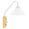 GloboStar® ALESSIA 01458 Μοντέρνο Επιτοίχιο Φωτιστικό Απλίκα Μονόφωτο 1 x E27 IP20 Λευκό Μέταλλο, Λευκό Γυαλί με Μπεζ Ξύλο - Μ18 x Π26 x Υ29cm GloboStar® ALESSIA 01458 Μοντέρνο Επιτοίχιο Φωτιστικό Απλίκα Μονόφωτο 1 x E27 IP20 Λευκό Μέταλλο, Λευκό Γυαλί με Μπεζ Ξύλο - Μ18 x Π26 x Υ29cm
