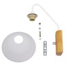 GloboStar® ALESSIA 01458 Μοντέρνο Επιτοίχιο Φωτιστικό Απλίκα Μονόφωτο 1 x E27 IP20 Λευκό Μέταλλο, Λευκό Γυαλί με Μπεζ Ξύλο - Μ18 x Π26 x Υ29cm GloboStar® ALESSIA 01458 Μοντέρνο Επιτοίχιο Φωτιστικό Απλίκα Μονόφωτο 1 x E27 IP20 Λευκό Μέταλλο, Λευκό Γυαλί με Μπεζ Ξύλο - Μ18 x Π26 x Υ29cm