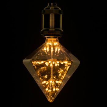 GloboStar® 99206 Λάμπα E27 D125 MTX Diamond DIODE HP LED String 3W 300 lm 320° AC 85-265V Edison Retro με Μελί Γυαλί Ultra Θερμό Λευκό 2200 K