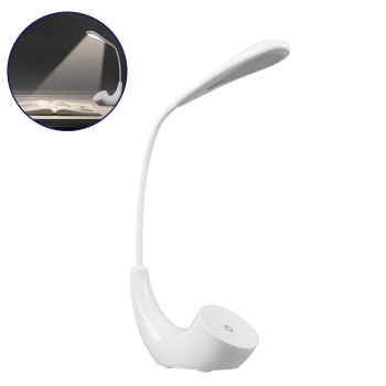 GloboStar® 76500 Επιτραπέζιο Φωτιστικό Πορτατίφ LED 2.8W 550lm -° DC 5V IP20 Φυσικό Λευκό 4500K Λευκό Πλαστικό - Μ15.5 x Π7.5 x Υ44.5cm - 2 Xρόνια Εγγύηση
