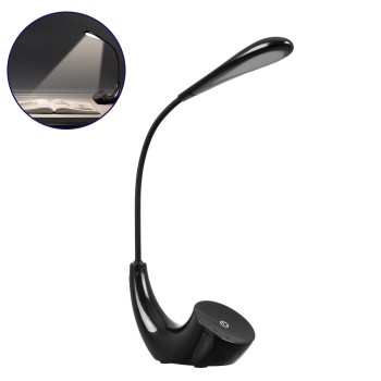 GloboStar® 76501 Επιτραπέζιο Φωτιστικό Πορτατίφ LED 2.8W 550lm -° DC 5V IP20 Φυσικό Λευκό 4500K Μαύρο Πλαστικό - Μ15.5 x Π7.5 x Υ44.5cm - 2 Xρόνια Εγγύηση