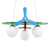 GLOBOSTAR® AIRPLANE 01575 Παιδικό Κρεμαστό Φωτιστικό Οροφής με Ντουί 3 x E27 AC 220-240V IP20 - Πολύχρωμο - Μ51 x Π49 x Υ26cm