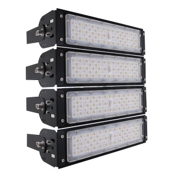 GLOBOSTAR® GOLIATH 90100-4 Προβολέας Γηπέδου LED 200W 32000lm SDCM<5 75°*135° Fish Eye Lens AC 100-277V Αδιάβροχο IP65 IK08 Ψυχρό Λευκό 5000K - LUMILEDs SMD Chip & MEANWELL Driver - Μαύρο Χυτό Αλουμίνιο - Μ32 x Π12 x Υ36cm - 5 Χρόνια Εγγύηση