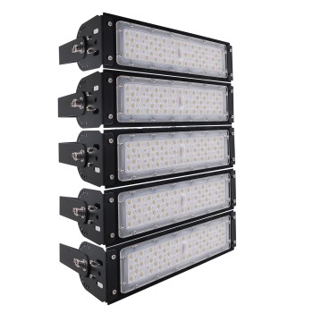 GLOBOSTAR® GOLIATH 90100-5 Προβολέας Γηπέδου LED 250W 40000lm SDCM<5 75°*135° Fish Eye Lens AC 100-277V Αδιάβροχο IP65 IK08 Ψυχρό Λευκό 5000K - LUMILEDs SMD Chip & MEANWELL Driver - Μαύρο Χυτό Αλουμίνιο - Μ32 x Π12 x Υ45cm - 5 Χρόνια Εγγύηση