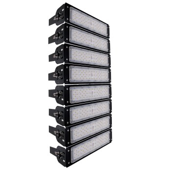 GLOBOSTAR® GOLIATH 90100-8 Προβολέας Γηπέδου LED 400W 64000lm SDCM<5 75°*135° Fish Eye Lens AC 100-277V Αδιάβροχο IP65 IK08 Ψυχρό Λευκό 5000K - LUMILEDs SMD Chip & MEANWELL Driver - Μαύρο Χυτό Αλουμίνιο - Μ32 x Π12 x Υ72cm - 5 Χρόνια Εγγύηση