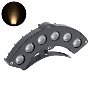 GLOBOSTAR® TREELIGHT-GINA 90679 Κυρτή Μπάρα Φωτισμού Wall Washer για Φυτά - Δέντρα LED 6W 660lm 30° DC 24V Αδιάβροχο IP65 Θερμό Λευκό 2700K Dimmable - Γκρι Ανθρακί - Μ18 x Π3.5 x Υ7cm - 3 Χρόνια Εγγύηση