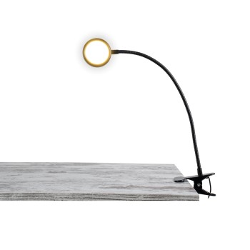 GloboStar® RING 85823 Επιτραπέζιο Φωτιστικό Πορτατίφ LED 5W 500lm 180° DC 5V IP20 CCT Θερμό Λευκό 2700K - Φυσικό Λευκό 4500K - Ψυχρό Λευκό 6000K Dimmable Μαύρο Αλουμίνιο - Μ6 x Π6 x Υ2cm - 2 Xρόνια Εγγύηση