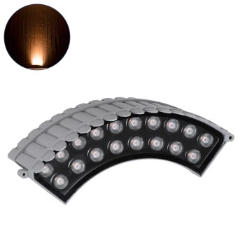 GLOBOSTAR® TREELIGHT-JINA 90697 Κυρτή Μπάρα Φωτισμού Wall Washer για Φυτά - Δέντρα LED 18W 1530lm 10° DC 24V Αδιάβροχο IP67 Πορτοκαλί 2200K Dimmable - Γκρι Ανθρακί - Μ29 x Π11 x Υ10.5cm - 3 Χρόνια Εγγύηση